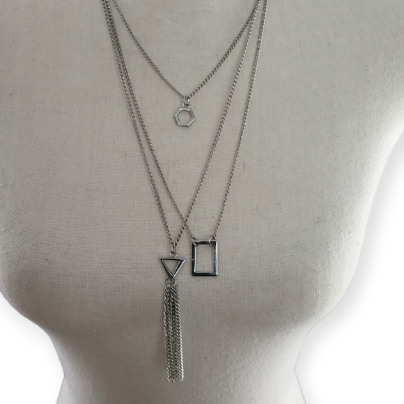 L'Occitane En Provence Silvertone Geometric Shape Necklaces - Picture 3 of 4